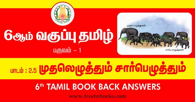 6th Std Tamil முதலெழுத்தும் சார்பெழுத்தும் வினா விடை
