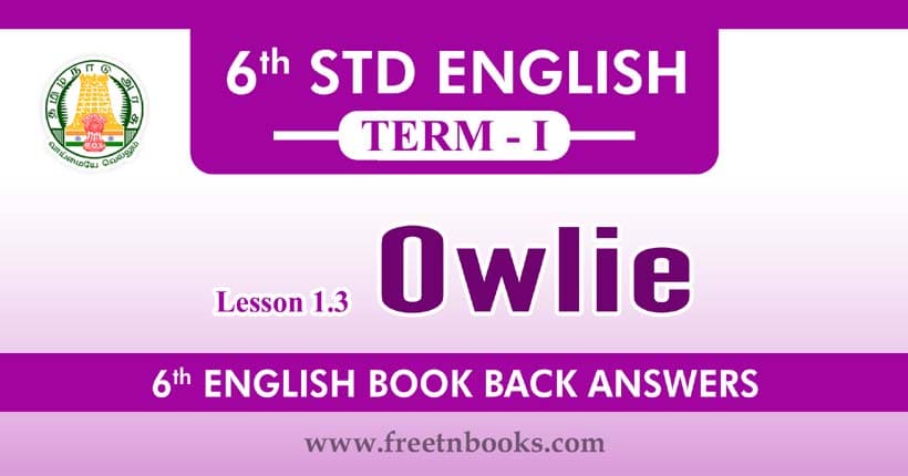 6th Standard English Book Term 1 - Owlie Book Back Answers