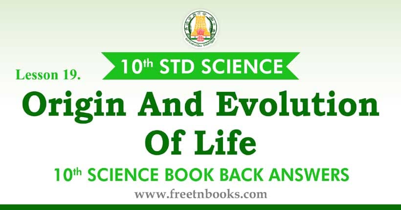 Origin And Evolution Of Life - Book Back Answer