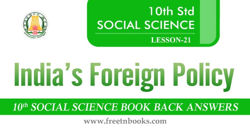10th Standard Social Science Solution - India’s Foreign Policy