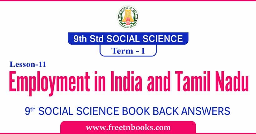 9th Standard Social Science Book Term 1 - Employment in India and Tamil Nadu