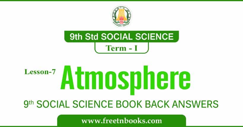 9th Standard Social Science Book Term 1 - Atmosphere Book Back Answers