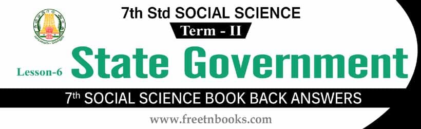 7th Standard Social Science Guide in English | State Government