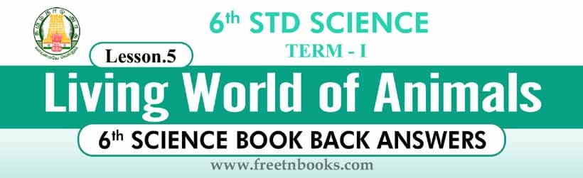 6th Standard Science Guide in English | Living World of Animals 6th Standard Science Guide in English | Living World of Animals