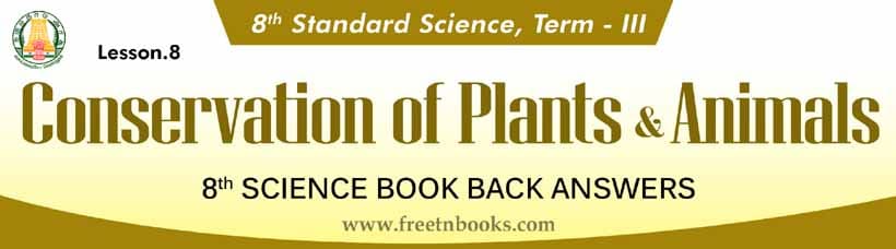 8th Std Science Guide in English | Conservation of Plants and Animals