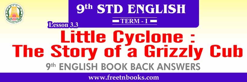 Little Cyclone: The Story of a Grizzly Cub Book Back Answers