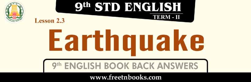 Earthquake Book Back Answers