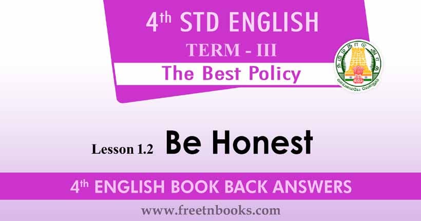 Be Honest Book Back Answers