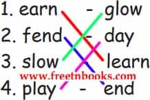 Never give up -Match the following rhyming words