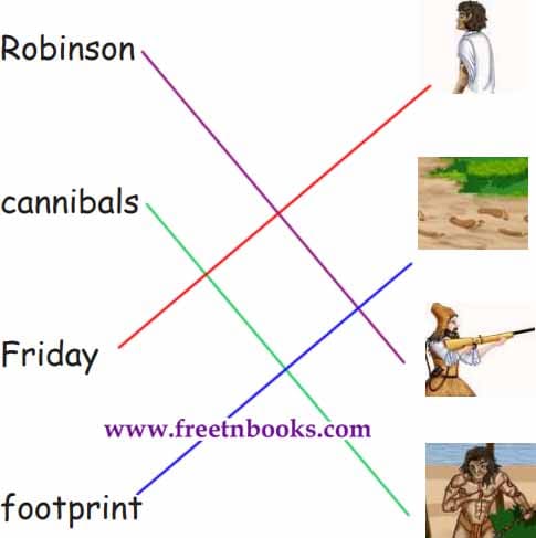 Robinson Crusoe - Match the words with the pictures