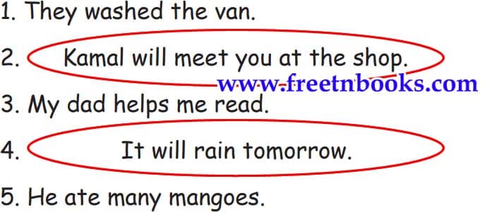What do humans save - Circle the sentences that is in simple future tense