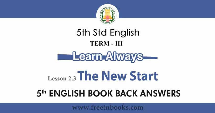 The New Start Book Back Answer