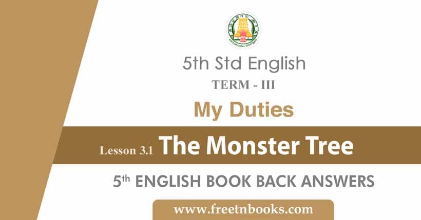 The Monster Tree Book Back Answer