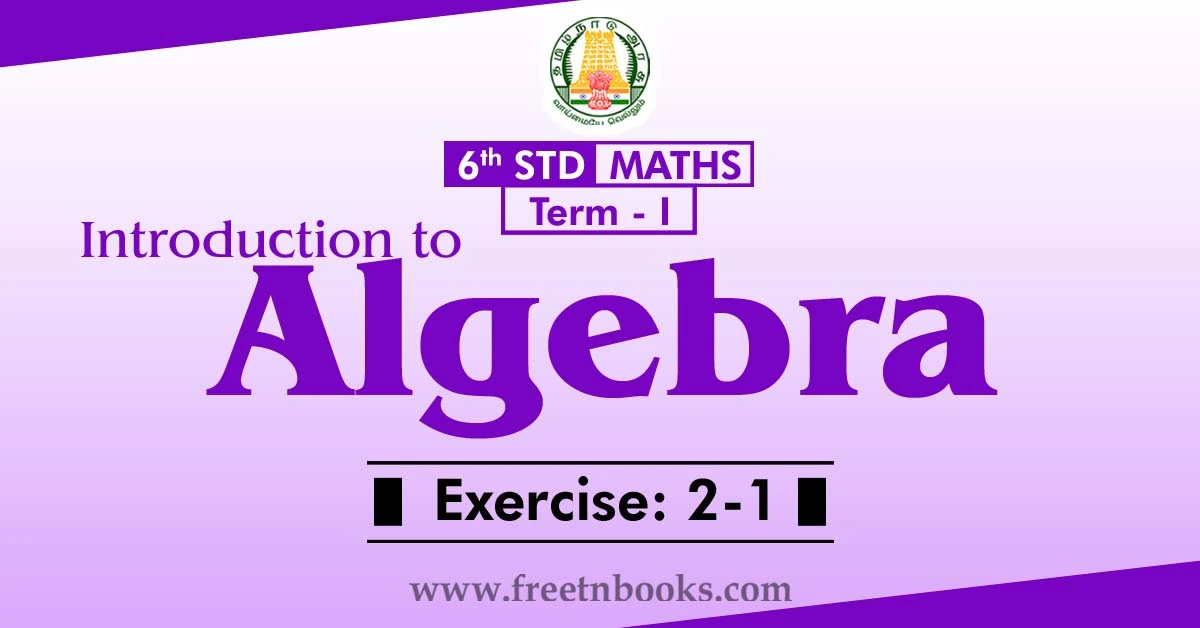 6th maths guide term 1 English medium chapter 1 Introduction To Algebra ex-2-1