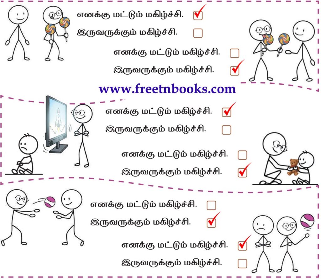 2nd Standard Tamil Lesson Bommai - makilchchi yaarukku tick seiga kaaranam kooruga