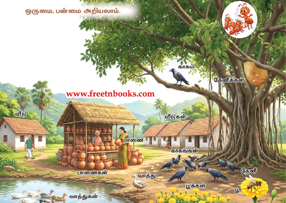 2nd Standard Tamil Lesson sullerumbin oru naal - orumai, panmai ariyalaam